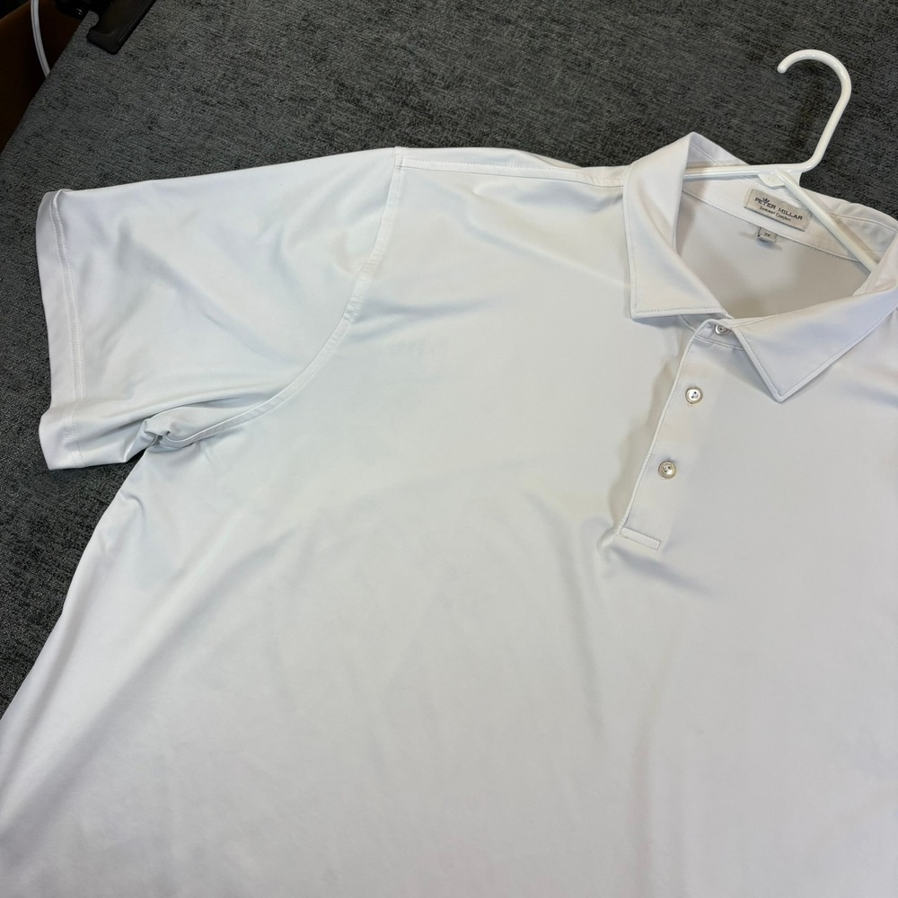 Peter Millar Polo Shirt Mens 2X White Summer Comfort Golf Stretch ME0EK01SBT